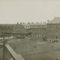 Site of new Sacred Heart Chapel:  west of the convent's Benedict wing and north of the academy's Gertrude Hall built in 1898