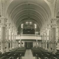 Interior of Sacred Heart Chapel facing east (the convent entrance and choir loft)