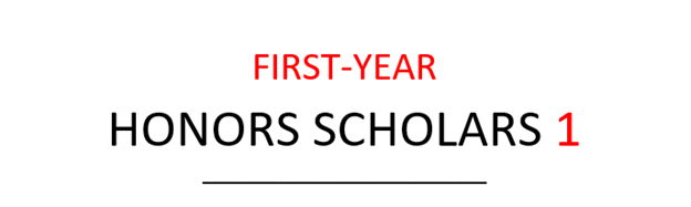 words First Year Honors Scholars 1