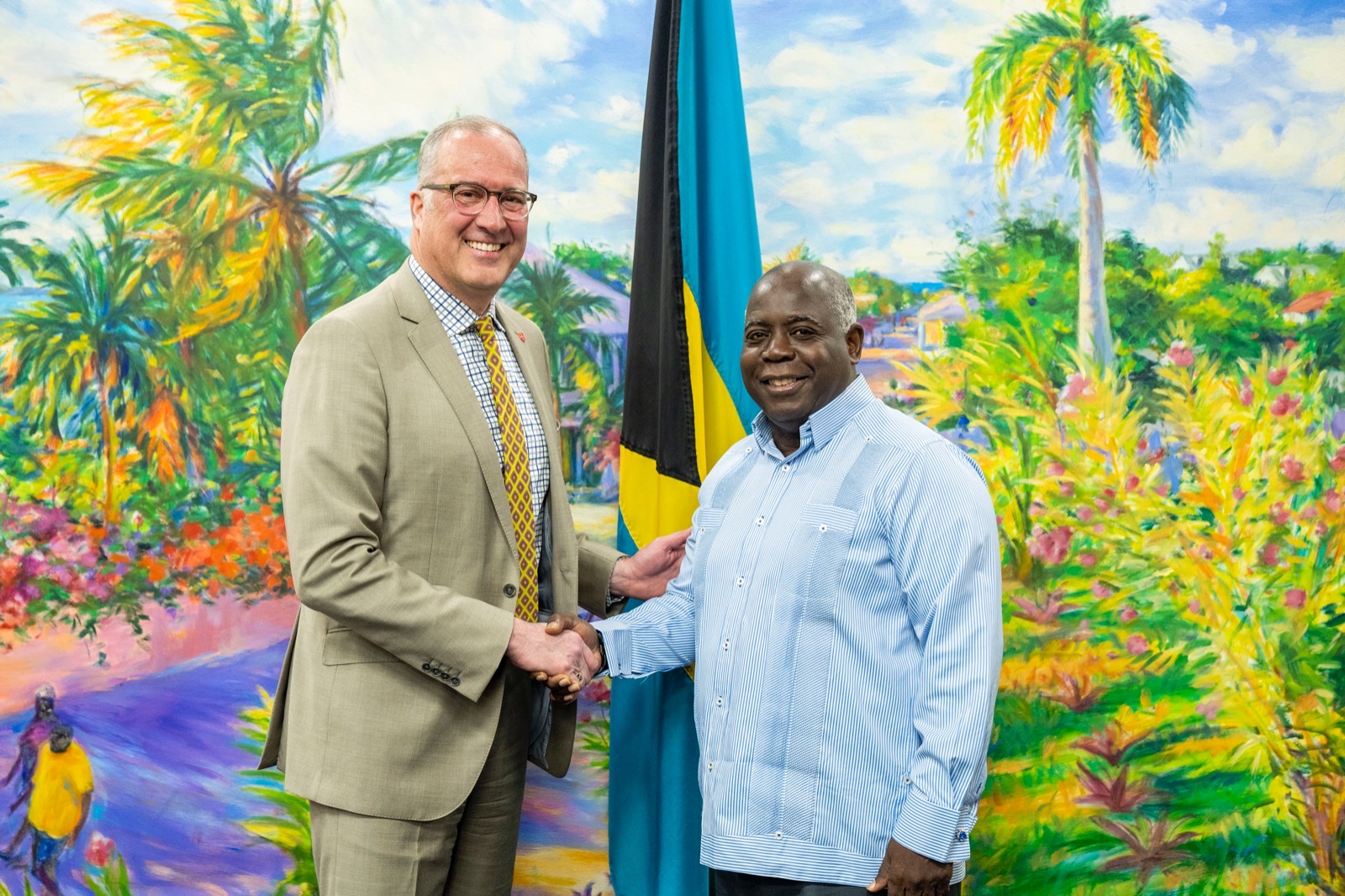 President Brian J. Bruess meets with Hon. Philip Davis KC, MP the Bahamian Prime Minister