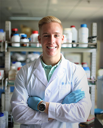 Michael Kelly in lab coat