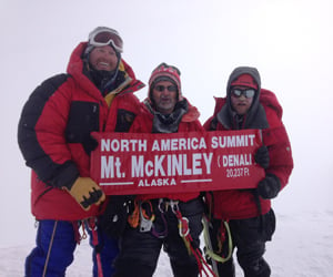Photo of Brian Gross and fellow climbers on top of Mt. McKinley