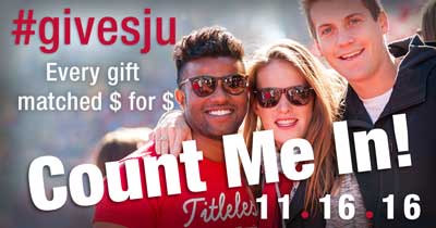 Photo of the Give SJU day count me picture for Facebook