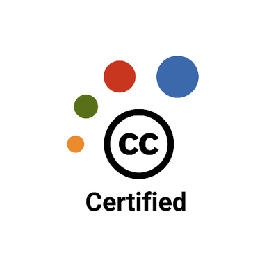Logo displaying a black "CC" inside a circle, beneath which the word "Certified" is written. Above the text are five circles in an arc, colored red, green, orange, and blue. The image is on a white background.