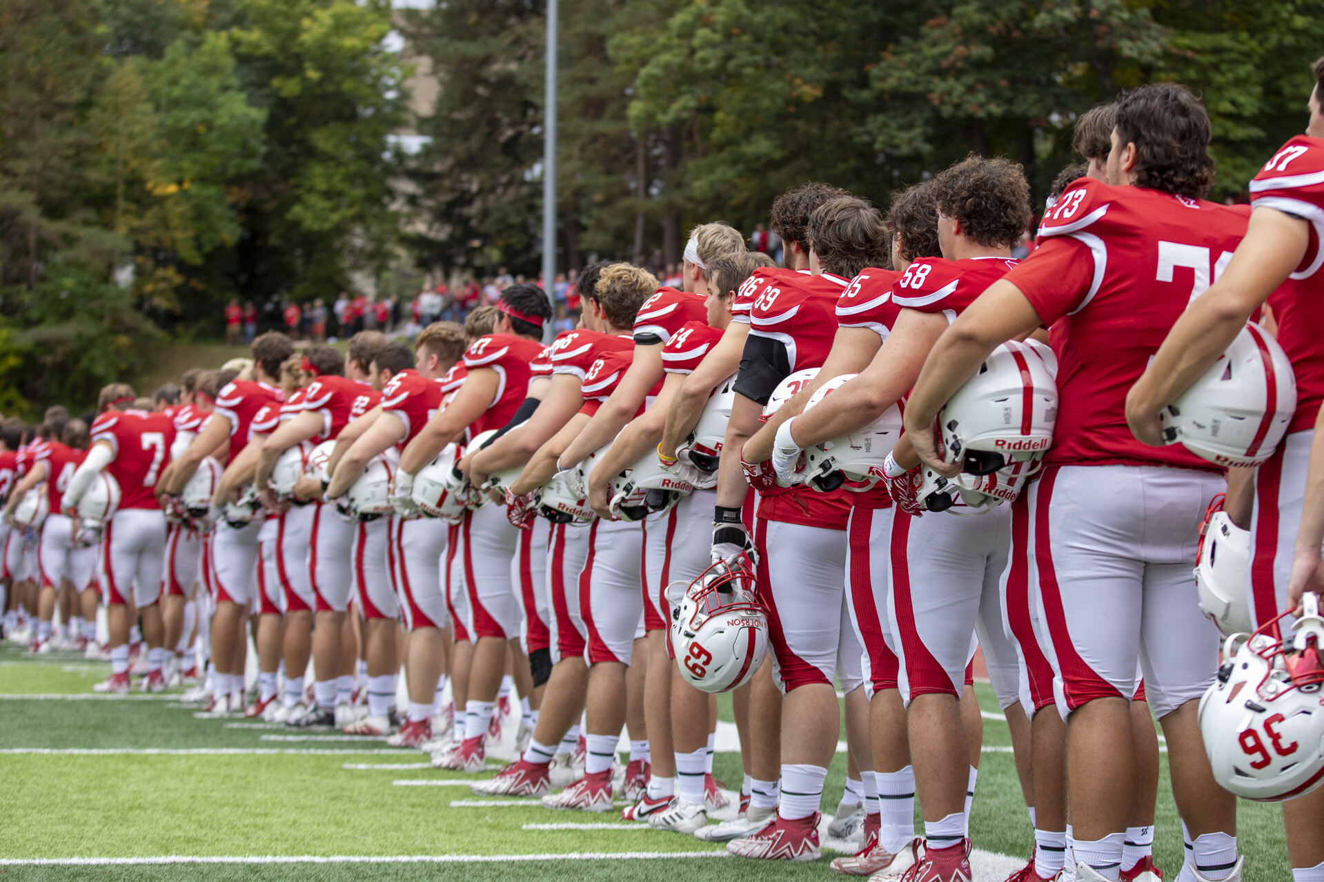 Johnnie Football players line up