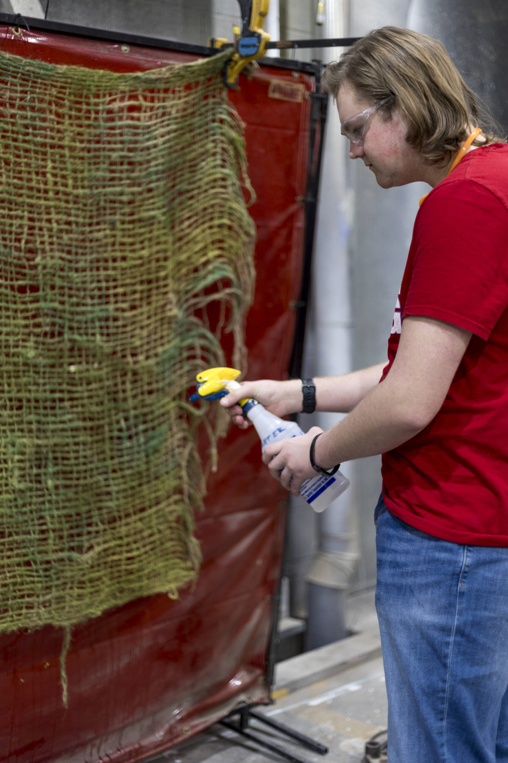 Student in Scene Shop