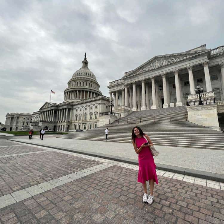 Abby outside the capitol  