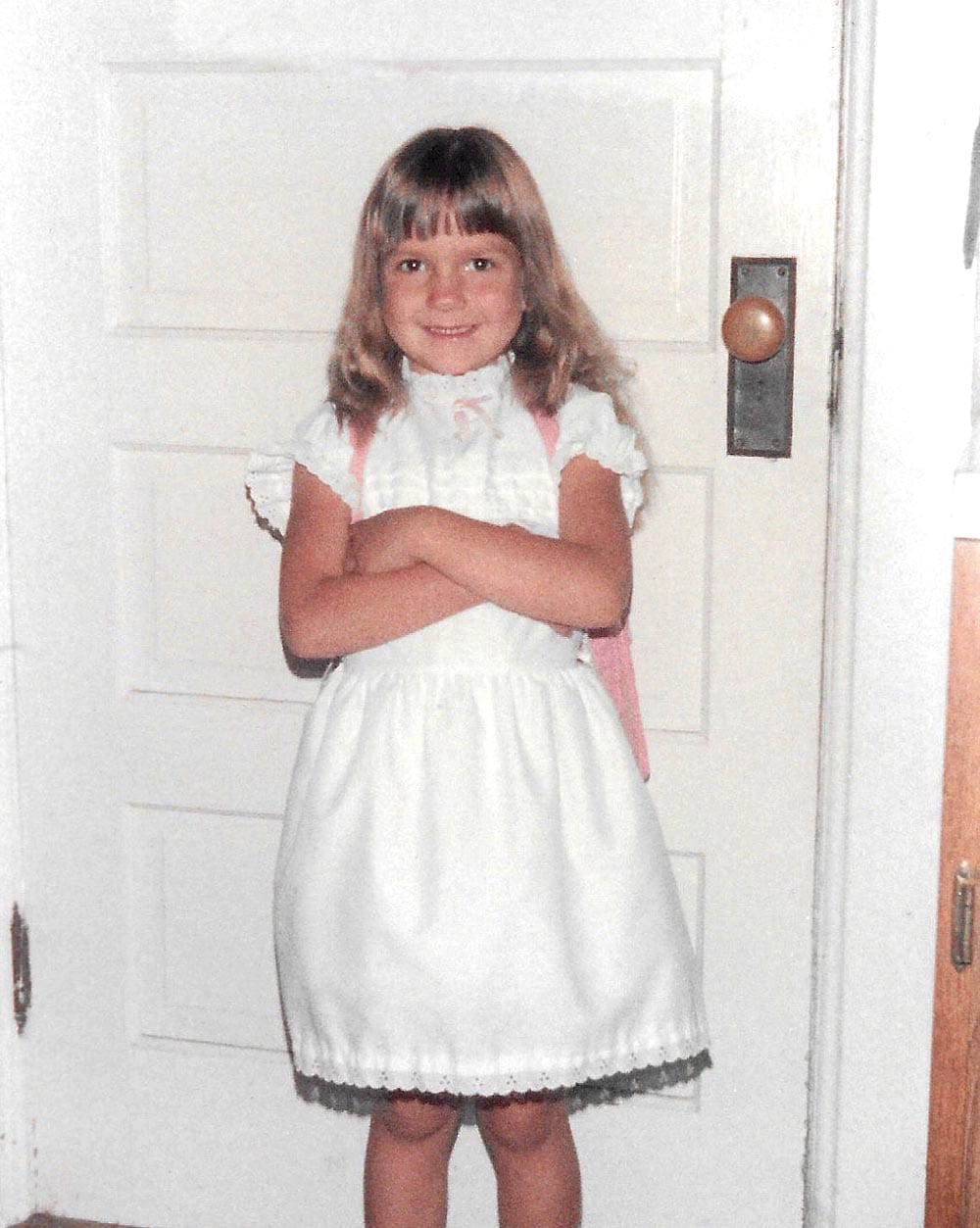 Jessica (Scheerle) Johnson first day of elementary school