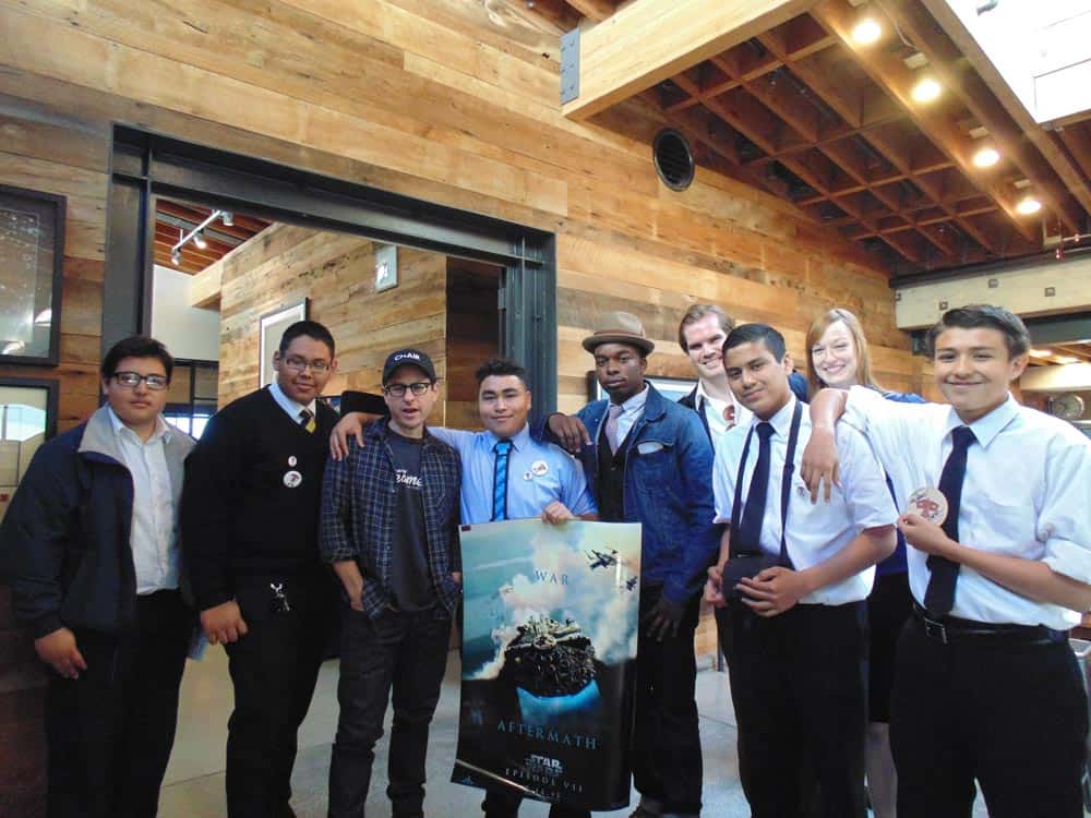 Keith Sweet with his film club, meeting J.J. Abrams