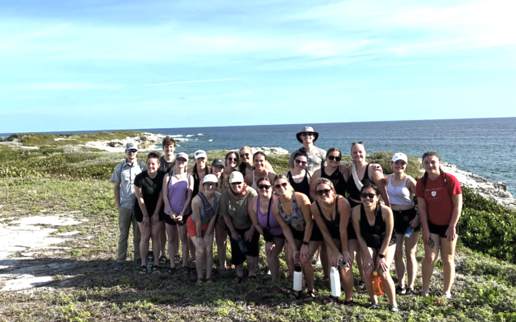 CSB and SJU Biology 341 students on San Salvador Island in The Bahamas (photo courtesy of CSB and SJU Biology Department).