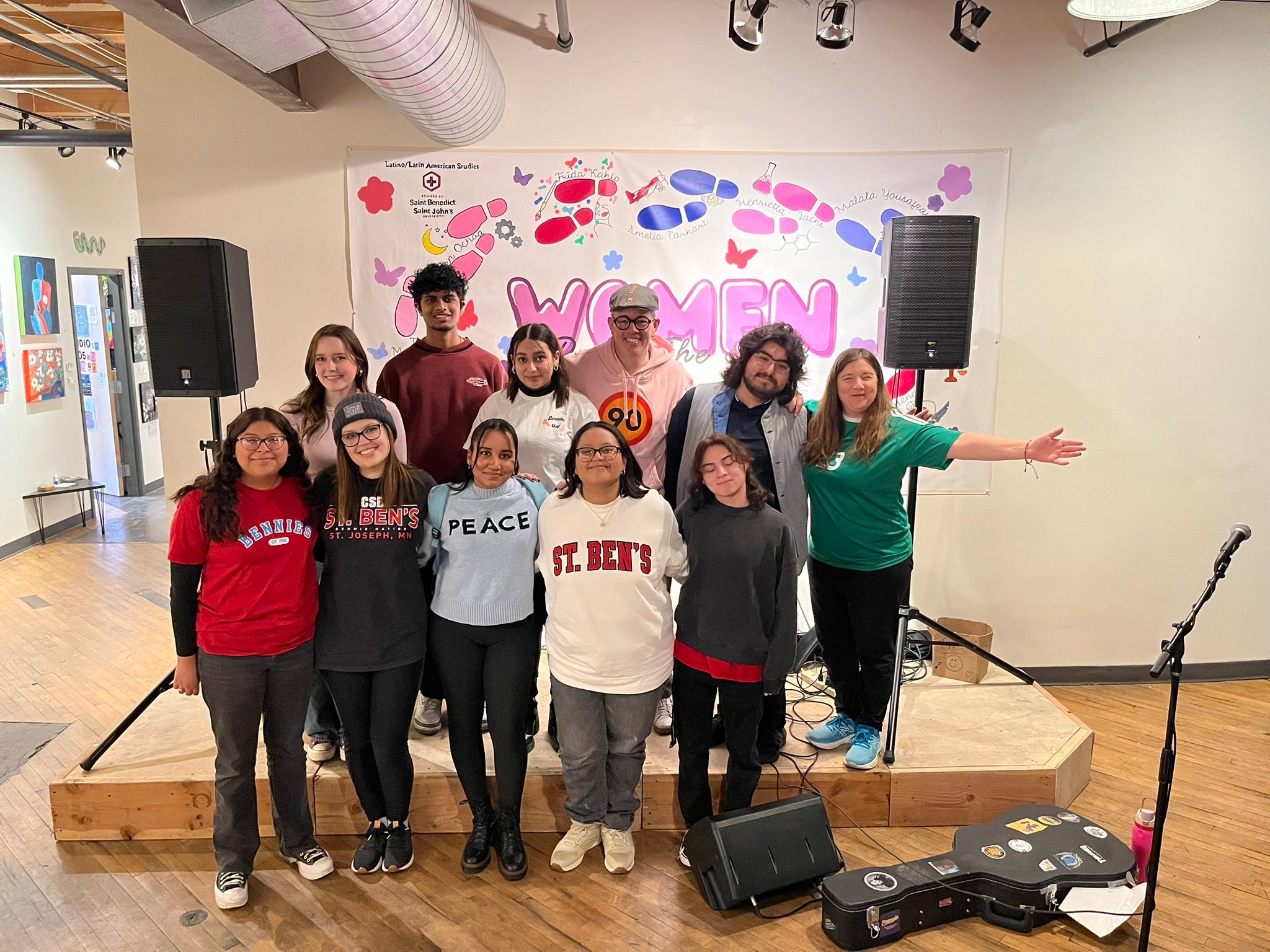 CSB and SJU students create mural for International Women’s Day event
