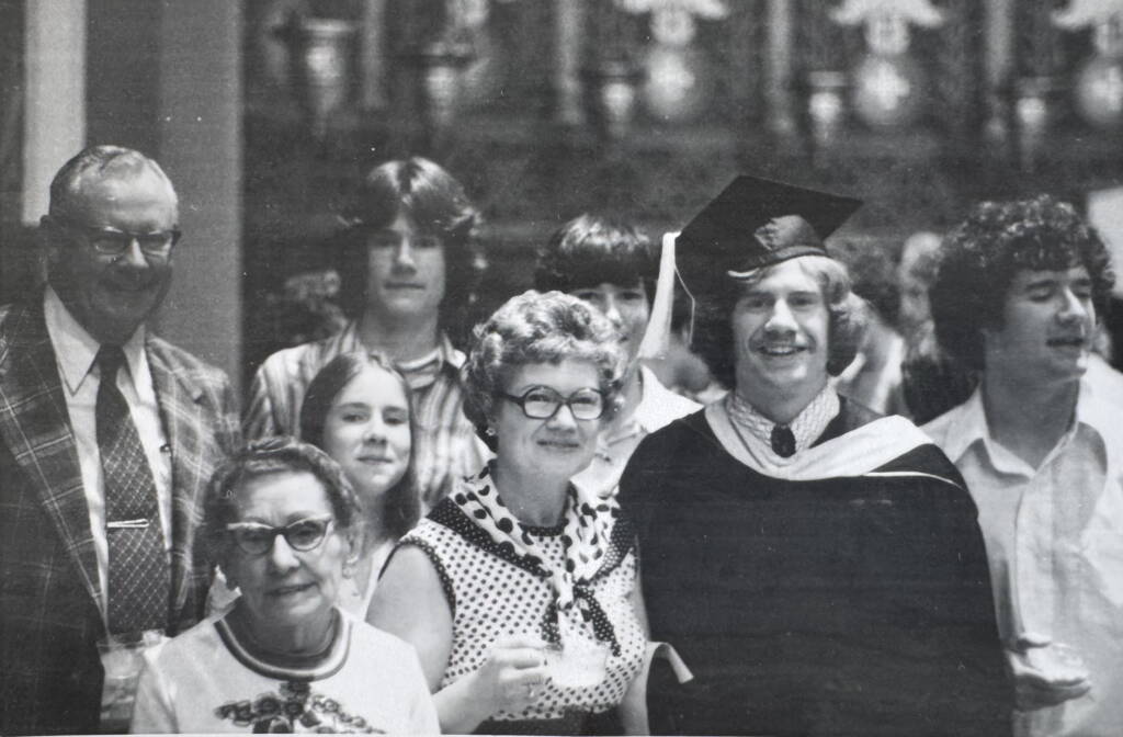 Jim Kigin at his graduation from SJU in 1975.