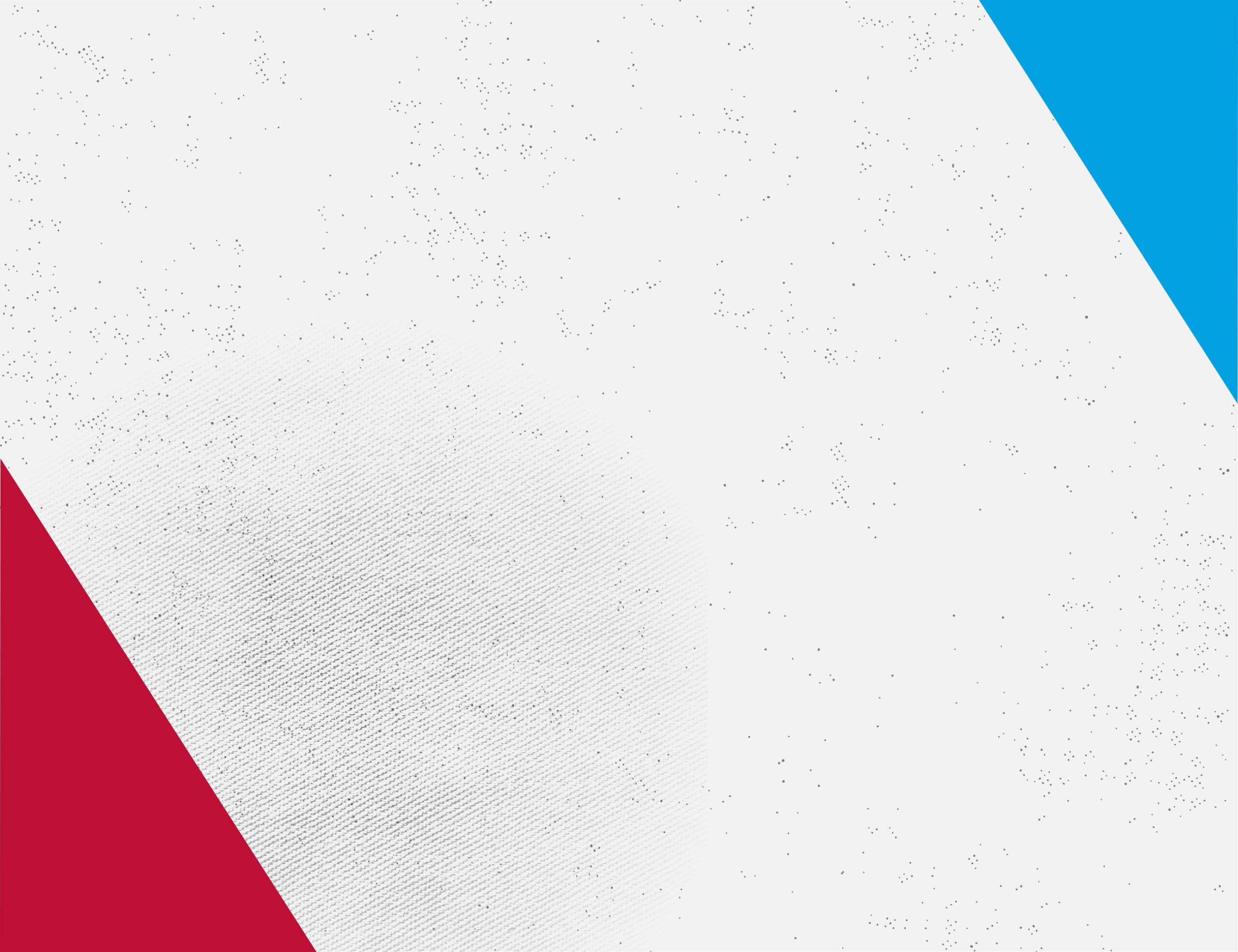 Abstract design with a white background, a red diagonal stripe in the bottom left corner, and a blue diagonal stripe in the top right corner. The image also has a subtle, textured dot pattern.